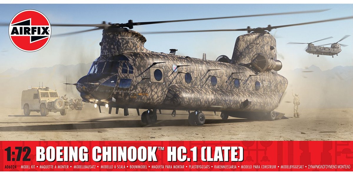 Airfix Modelbouwpakket Helikopters - 06024 Boeing Chinook HC.1 Late Versie - Britse Transporthelikopter Plastic - 1:72 - Modelbouw