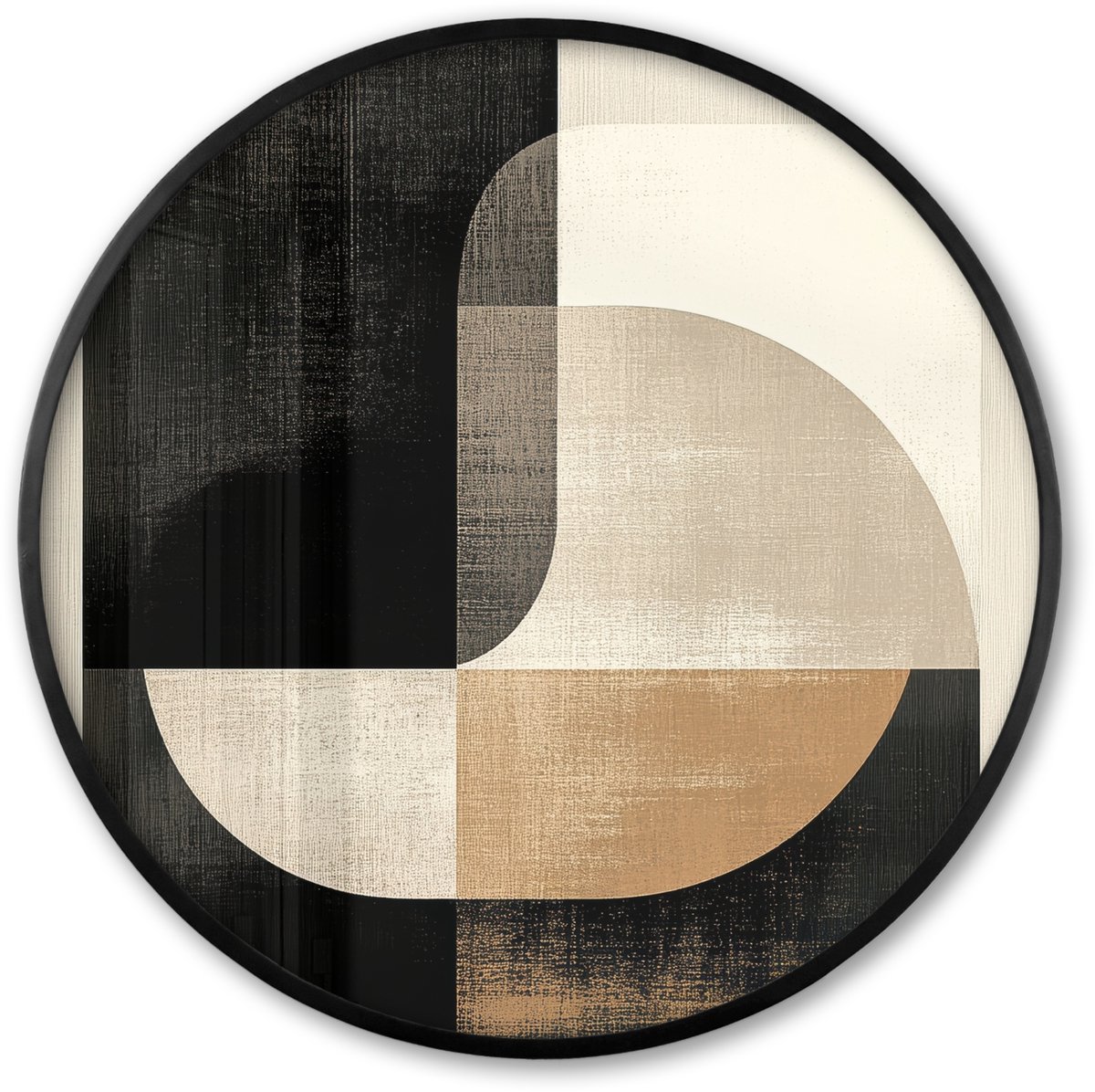 FrameYourWall Poster in lijst Rond - Fotolijst 60x60 cm - Posters - Modern - Vierkant - Vormen - Ronde posterlijst zwart - Decoratie - Wanddecoratie woonkamer - Muurdecoratie slaapkamer Modern - Vormen