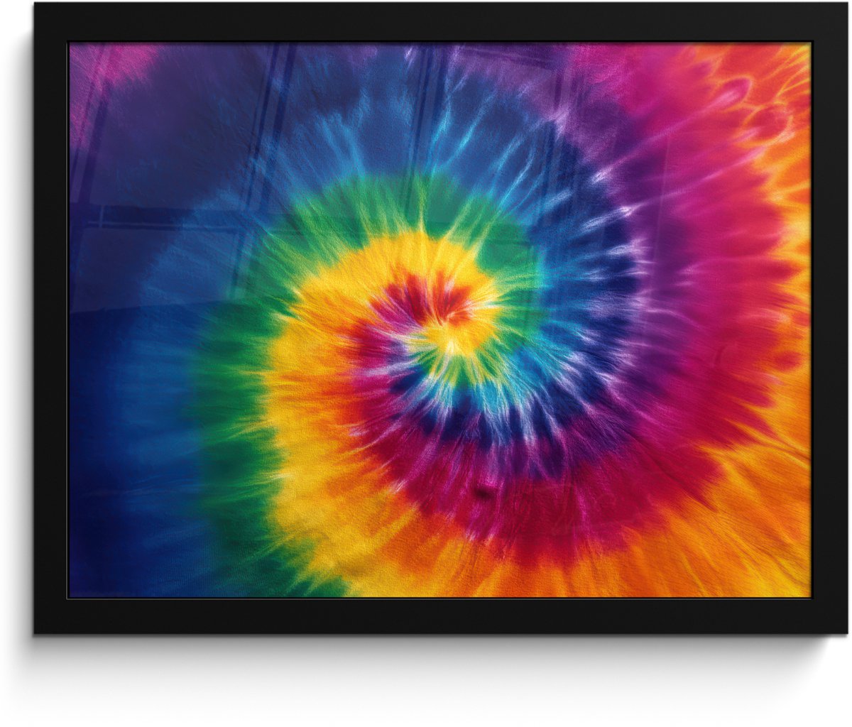 FrameYourWall Poster in lijst - Fotolijst 40x30 cm - Posters - Regenboogkleuren - Spiraal - Kleurrijk - Posterlijst zwart - Decoratie - Wanddecoratie woonkamer - Muurdecoratie slaapkamer Multicolor