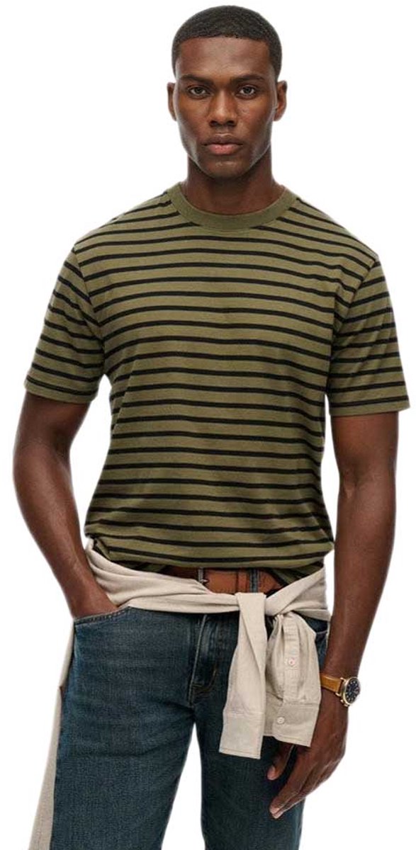 Superdry T-shirt Merchant Stripe Tee M1012290a Stripe Mannen Groen
