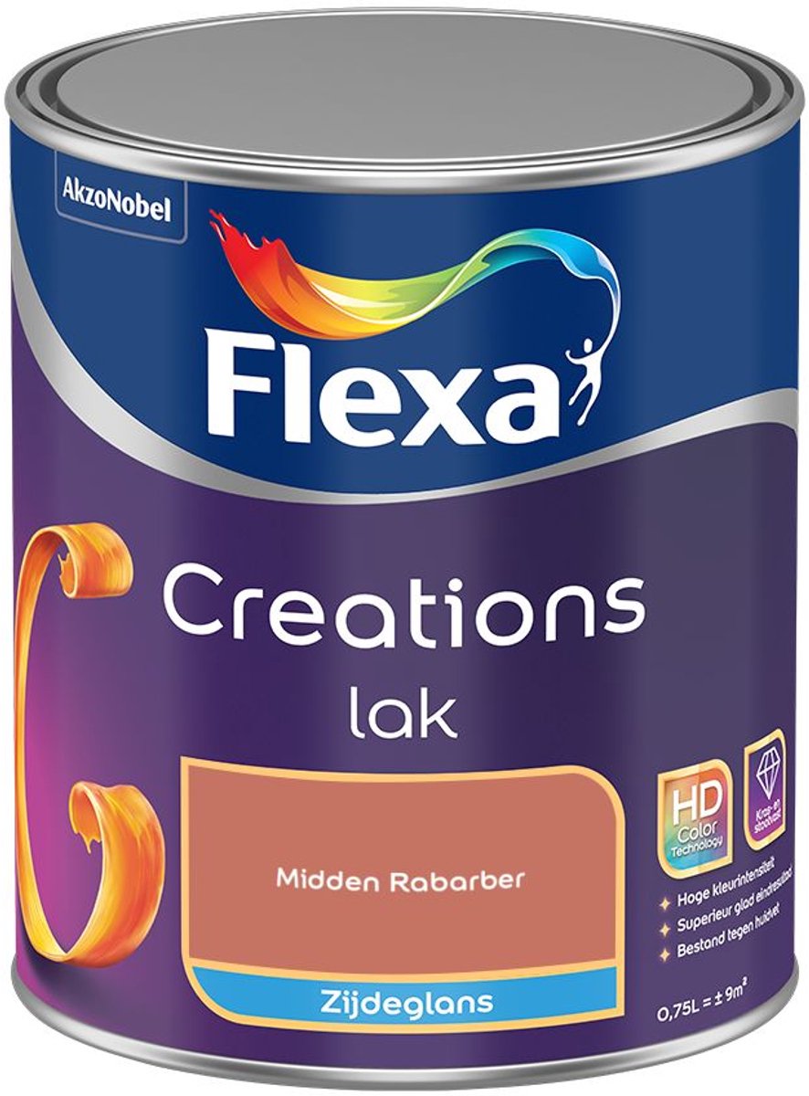 Flexa - Creations Lak Zijdeglans - Midden Rabarber - Mengverf - 0.75 L