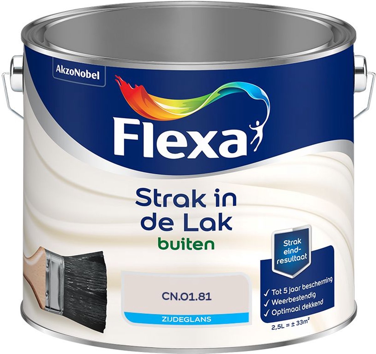 Flexa - Strak in de Lak Buitenlak Zijdeglans - CN.01.81 - Mengverf - 2.5 L