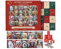 Adventskalender 2025-Legpuzzel met hondenadventskalender-adventskalender puzzel-Adventskalender 2025 vrouw-rituals-Legpuzzel met 1008 stukjes kerst-adventskalender - 70x50 cm - Kerstcadeau Woondecoratie Kat