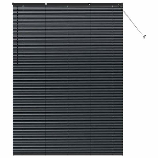 vidaXL - avec - rideaux - Zwart - Aluminium