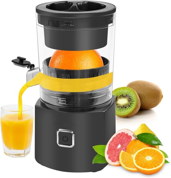 Namajunas - Presse-agrumes électrique - Presse-citron - Presse-citron vert - Presse-fruits - Filtre à pulpe réglable - Extracteur de jus - 80 W, système anti-goutte et brosse facile à nettoyer
