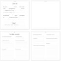 Zwangerschapsdagboek met secties voor 'Over ons', 'Een klein wonder', 'We hebben het als eerst verteld', en 'Je hebt er zoveel zin in'.