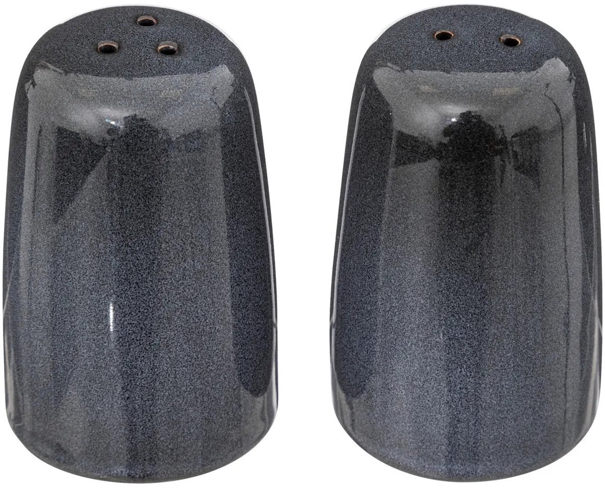 Secret de Gourmet Peper en zout stel Blue stone - keramiek - donkerblauw - 4 x 8 cm