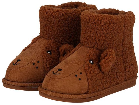 Beer Apollo Teddy Sloffen - Kinderen - Bruin