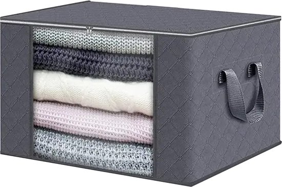 Foto: Diverza opbergtas met rits opbergzak dekbed opbergers organizer opbergzakken kleding opbergtassen speelgoed grijs