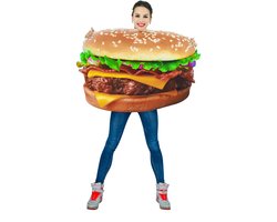 Kostuum Hamburger Unisex – Inclusief Jumpsuit – Carnaval & Verkleedkleding – One Size