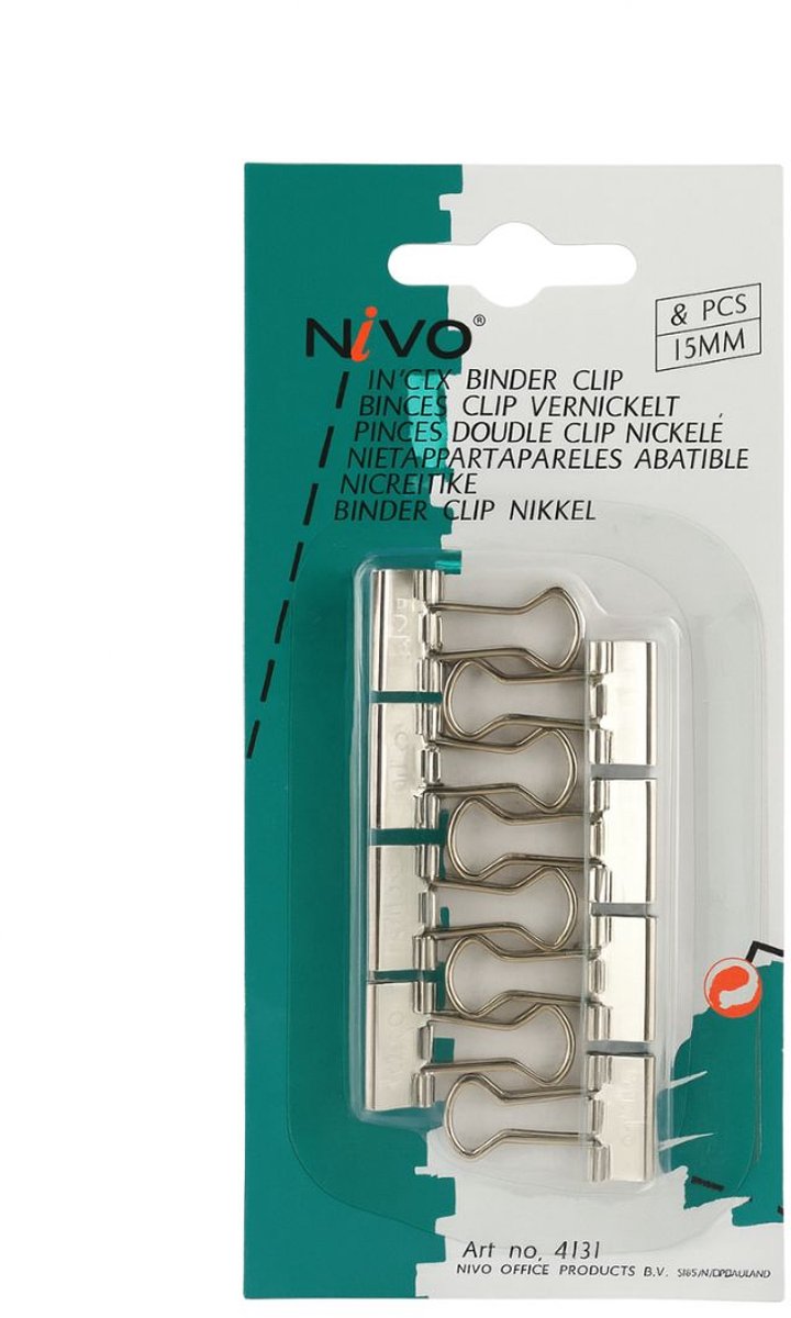 Nivo - Papierklemmen - 8 Stuks - 15mm - Zilver