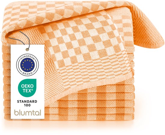 Essuies de vaisselle Blumtal Premium - Set de Cuisine haut de gamme - 50 x 70 cm - Oranje - Set de 20