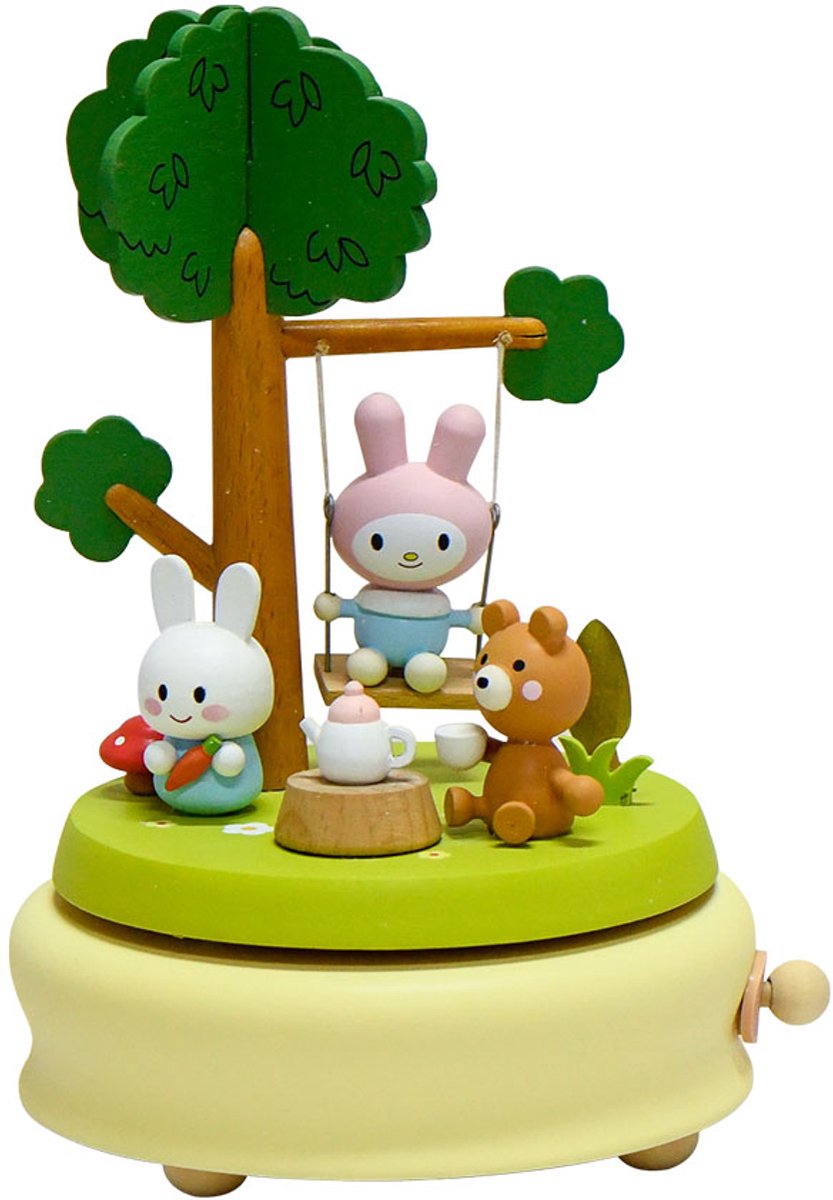 Bébli - Wooden Music Box Rabbit Swing - Melody: 'The city of the sky'