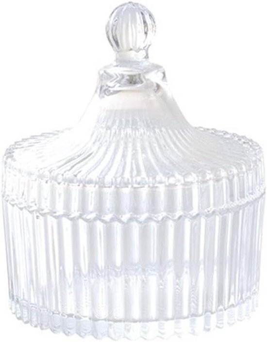 Glazen Snoeppot Nostalgisch Decoratief - Heavy StuffIndustriële verlichting: Oude glazen snoeppot met deksel, decoratief, rauwe patina