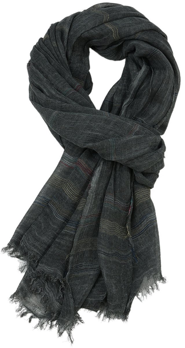 Omkeerbare sjaal - unisex - warm en zacht - effen zwart