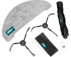 Sillar, set accessoires voor stofzuiger, vervangingsonderdelen, geschikt voor XIAOMI Viomi S9, 2 filters voor stofzuiger + 2 zijborstels, borstel/roterende rol + microvezelmop + reinigingsborstel, 6 stuks