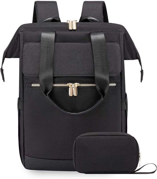 Grote damesrugzak - Rugzak - rugzak meisje - rugzak jongens - Laptoprugzak - Reisrugzak - Moderne schooltas - Handtas - Damesreisrugzak - Zwart