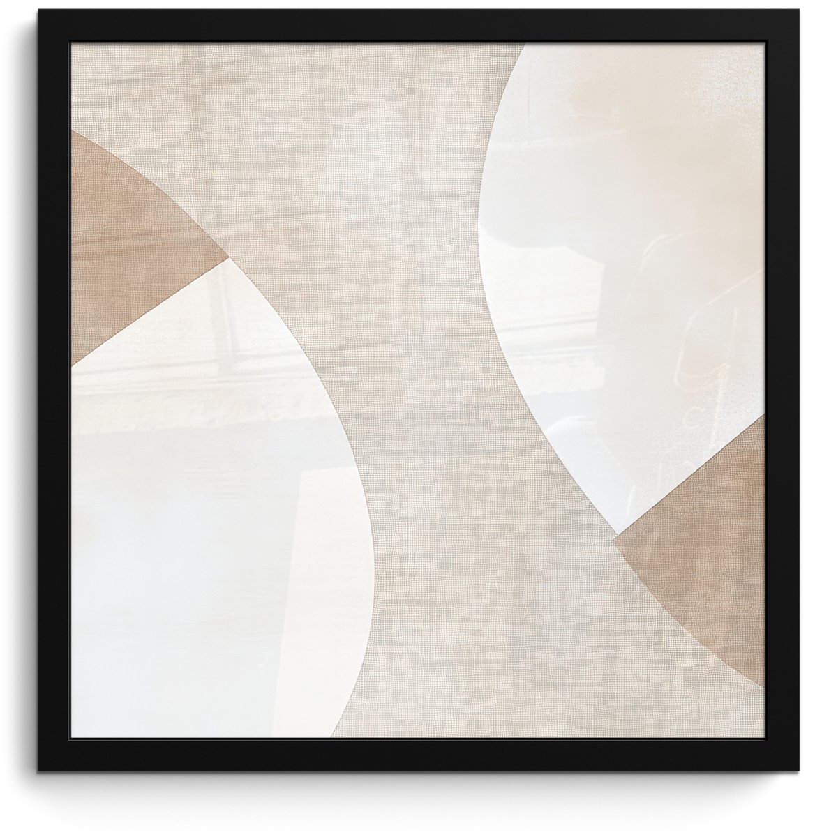FrameYourWall Poster in lijst - Fotolijst 40x40 cm - Posters - Bruin - Japandi - Abstract - Posterlijst zwart - Decoratie - Wanddecoratie woonkamer - Muurdecoratie slaapkamer Japandi - Vlakken