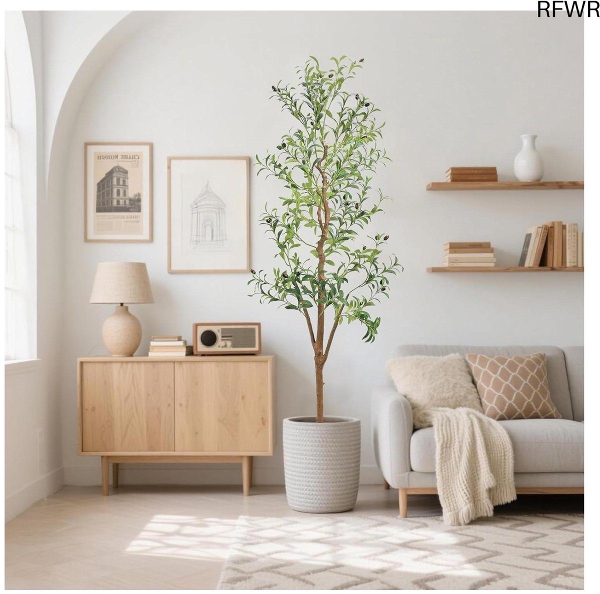 RFWR Kunstolijfboom 180 cm - Realistische Kunstplant voor Binnen en Buiten - Moderne Decoratie voor Huis, Kantoor en Balkon - Onderhoudsvriendelijk en Duurzaam - Perfect Housewarming Cadeau Groen