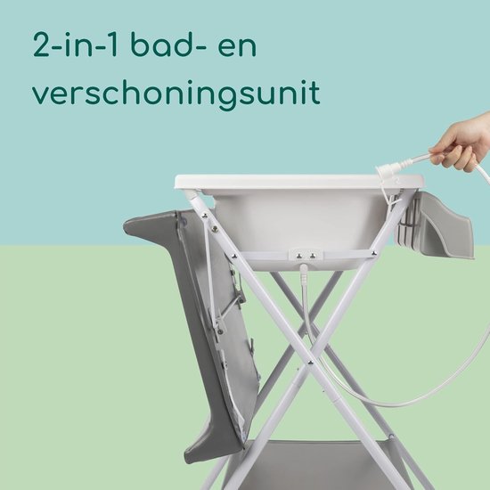 RFWR® Compacte 2-in-1 Baby Bad & Verschoontafel voor 0-12 Maanden - Inklapbaar en Praktisch Met Opbergvakken — afbeelding 3