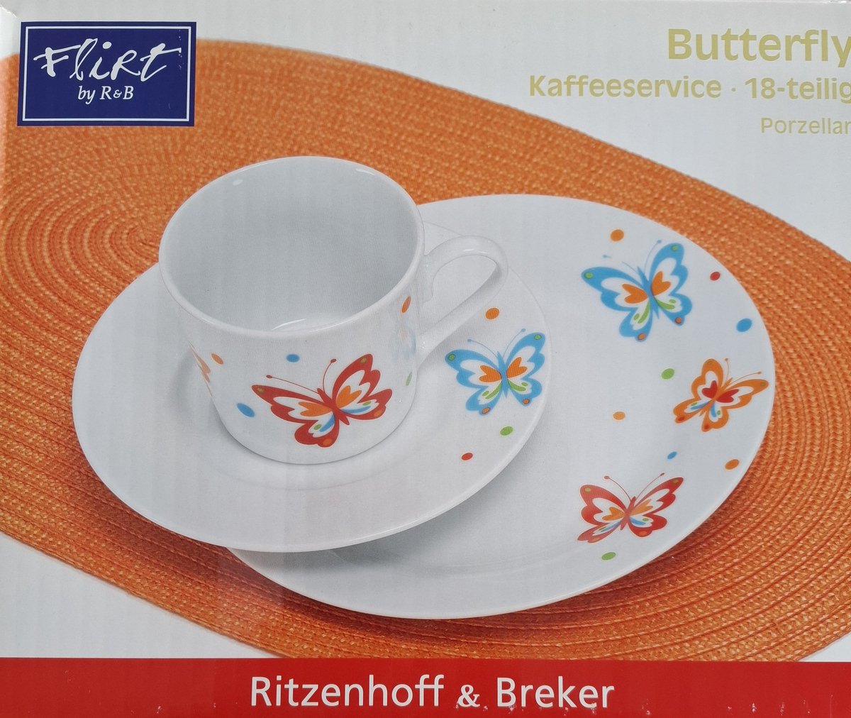 Ritzenhoff & Breker Butterfly koffieservies 18 delig porselein