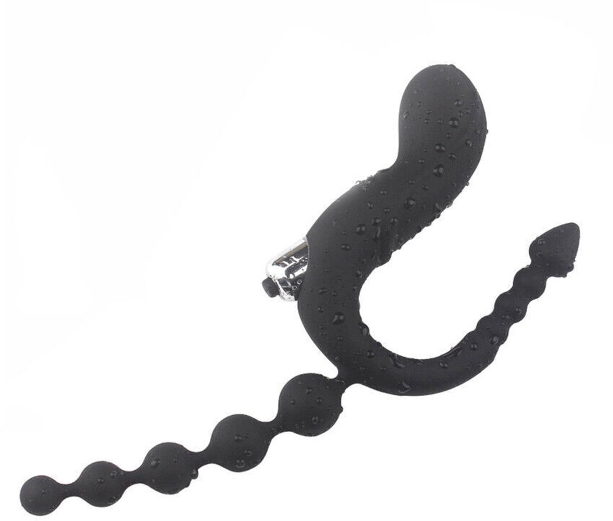 in 1 G-Spot-Masturbatie-Vibrator-Seks-Dildo-Siliconen-Anaal-Kralen-Butt-Plug-Speeltjes