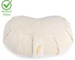 MindBaas Meditatiekussen Halve Maan Crème Velvet
