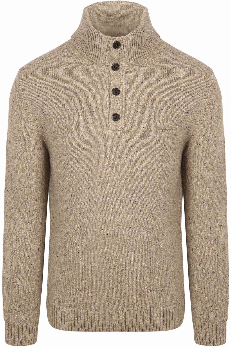 Gant Mocker Pullover Wool Blend Sand - Maat XL - Heren - Pullovers