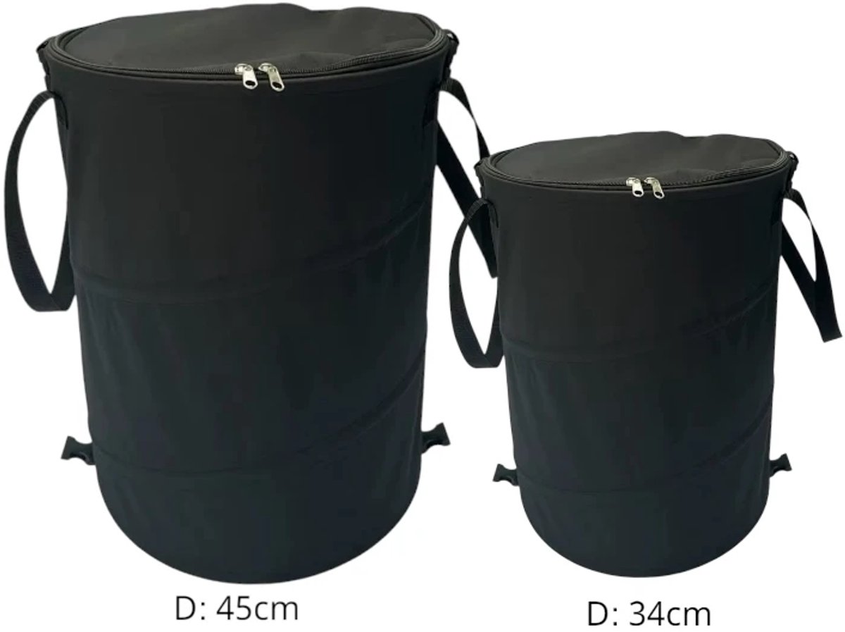 WinQ-Camping Vuilnisbak 60L – Opvouwbare en Afsluitbare Afvalbak voor Kamperen en Tuin – Zwart - 34x40cm- Ook voor opruimen in huis- Waterdicht