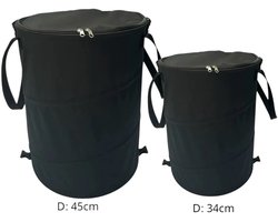 WinQ-Camping Vuilnisbak 60L – Opvouwbare en Afsluitbare Afvalbak voor Kamperen en Tuin – Zwart - 34x40cm- Ook voor opruimen in huis- Waterdicht
