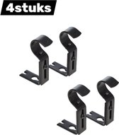 Lot 3 Supports Muraux Réglables Tringles à Rideaux – Acier Inox Blanc Avec Vis