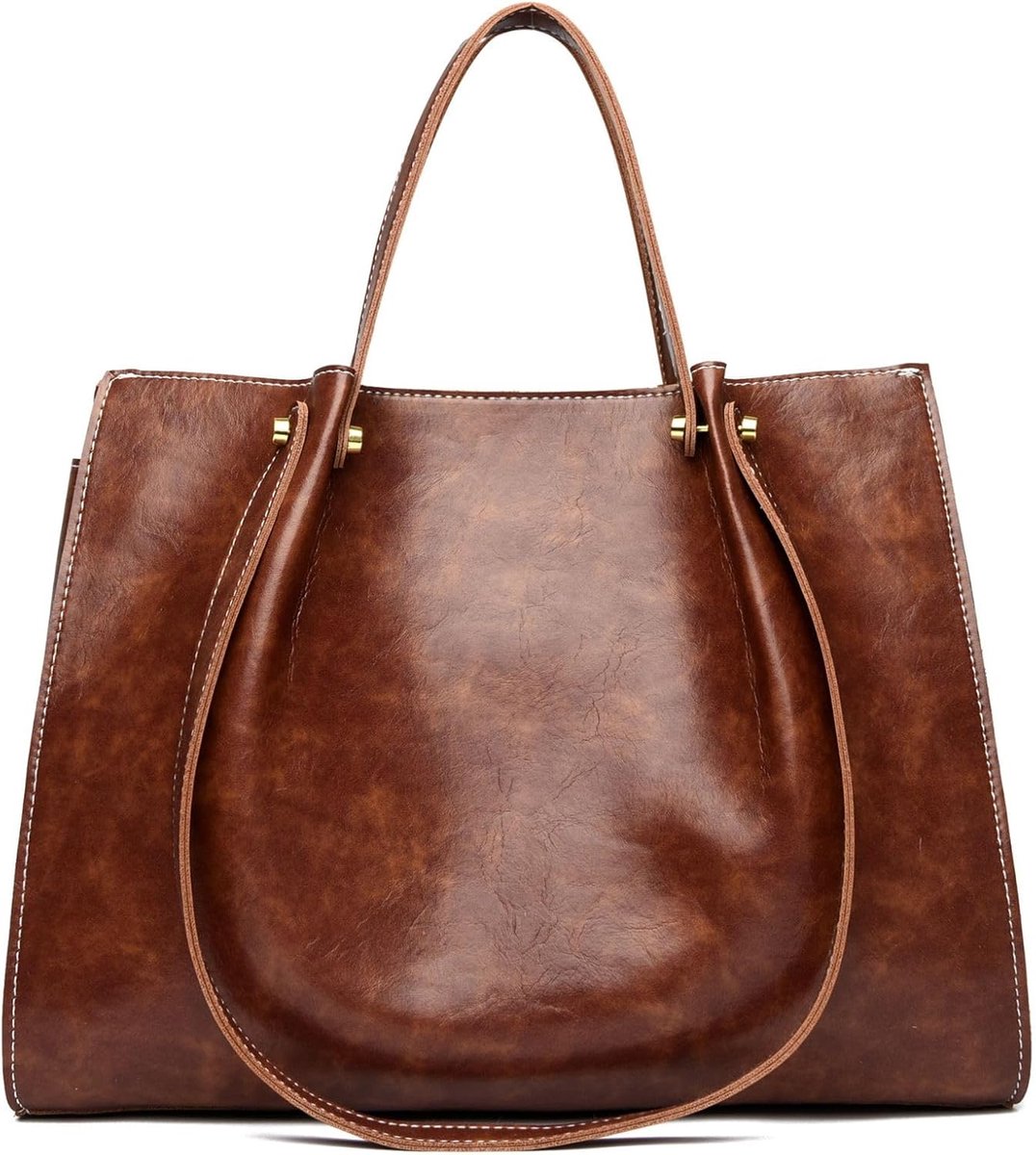 Elegante Grote Handtas voor Dames - Multifunctionele PU-Leren Schoudertas voor Werk en School