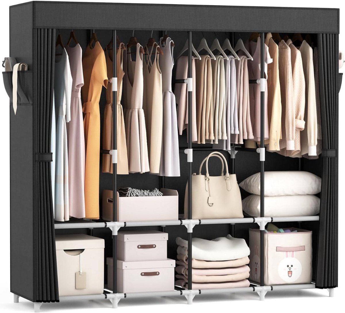 MKSS® Dressing Kasten - Kledingkast - Kledingkasten Slaapkamer - Organizer - Zwart