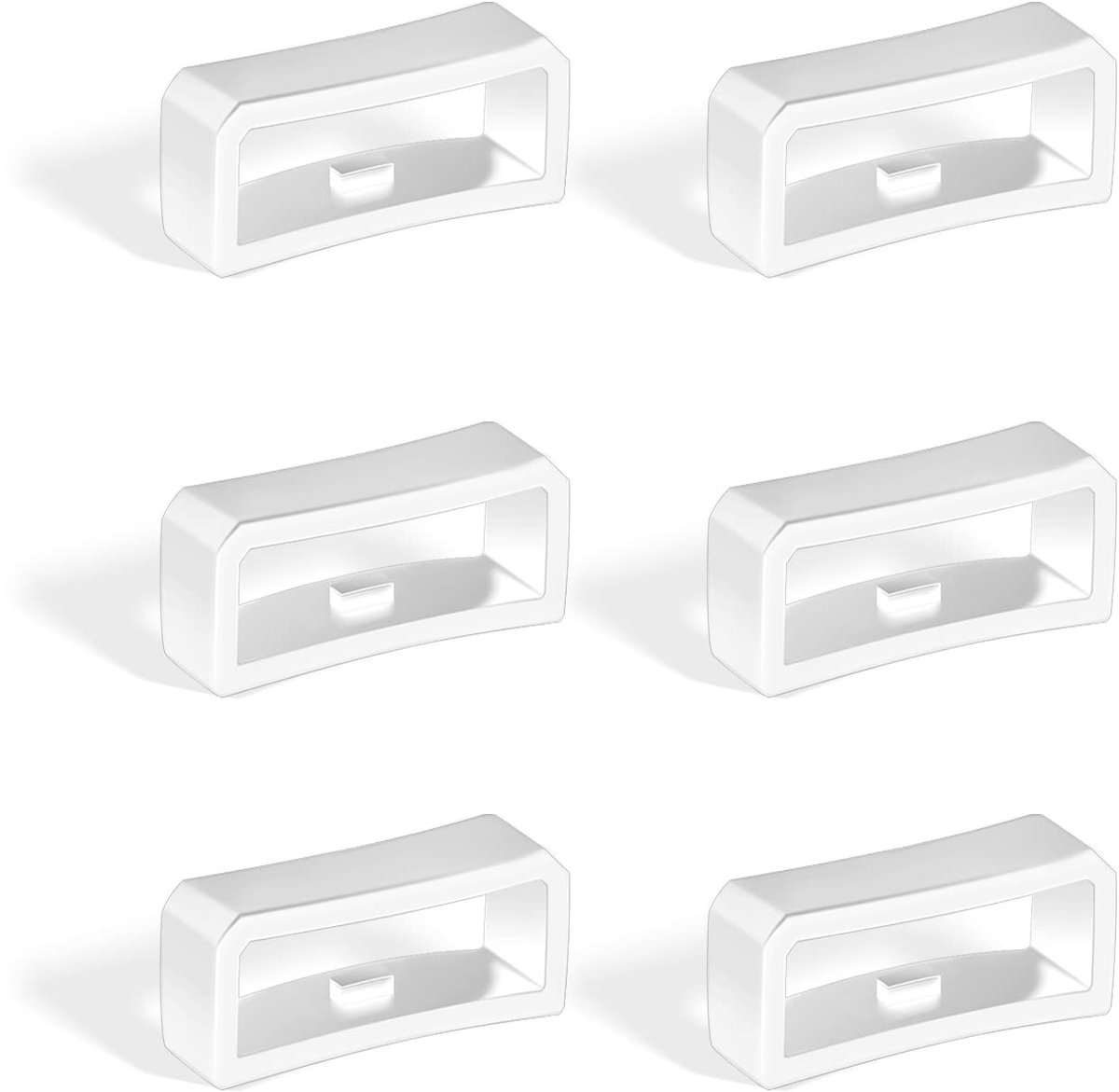6st Horlogeband Houder Lus 18mm, Siliconen Horlogebandhouder Houder Vervanging Horlogebevestigingsringen voor Smartwatchband Polsband (Wit)