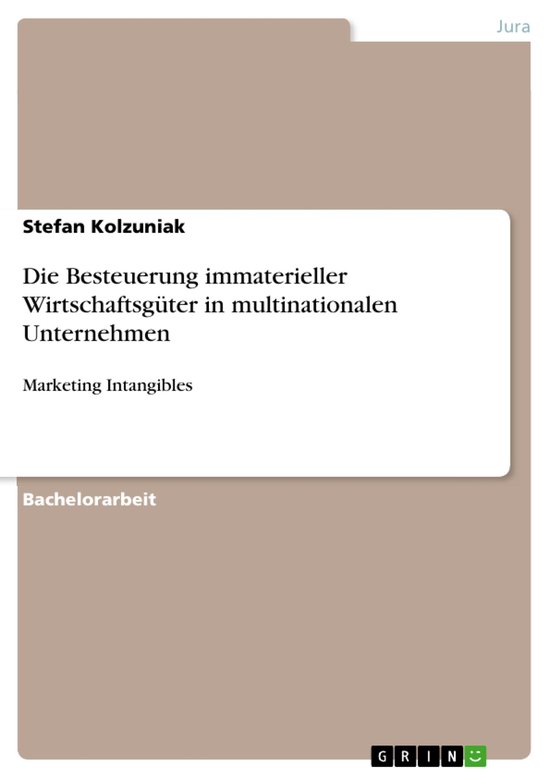 Die Besteuerung immaterieller Wirtschaftsgüter in multinati ... - cover