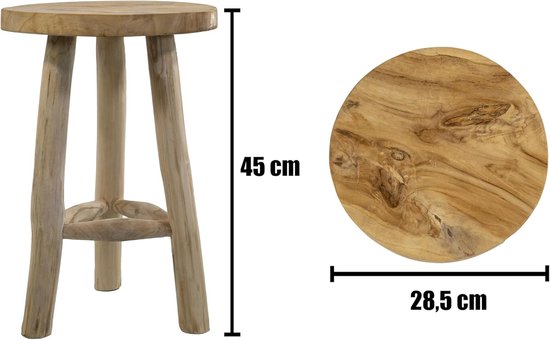 Spetebo Teak Blumenhocker 17 x 15 cm rund - schwarz/klein - Holz Pflanzen Hocker mit 4 Füßen Spetebo Teak Blumenhocker 17 x 15 cm rund - schwarz/klein - Holz Pflanzen Hocker mit 4 Füßen