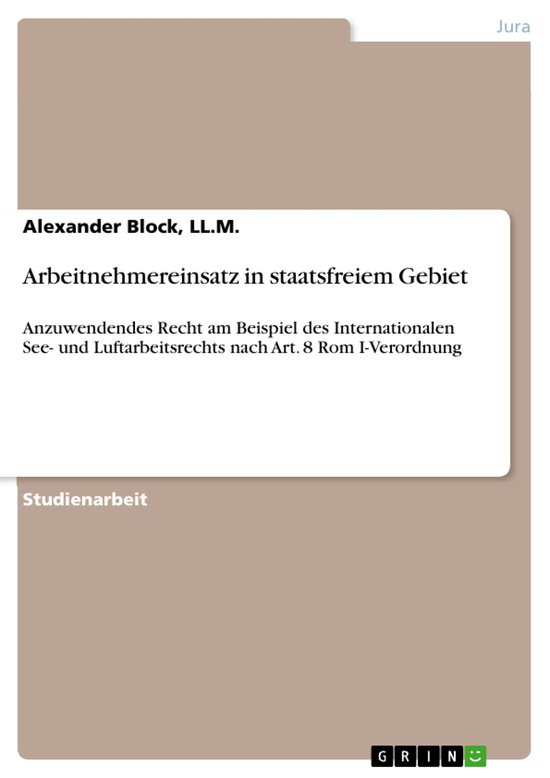 Arbeitnehmereinsatz in staatsfreiem Gebiet - cover