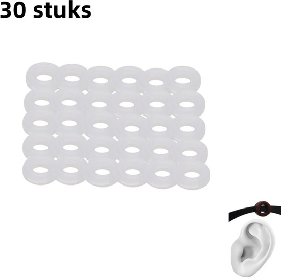 Foto: 30 pack antislipbrillenhoezen siliconen vaste oorhaakbeugels kinderbrillenpootjes met anti valvoetjes wit