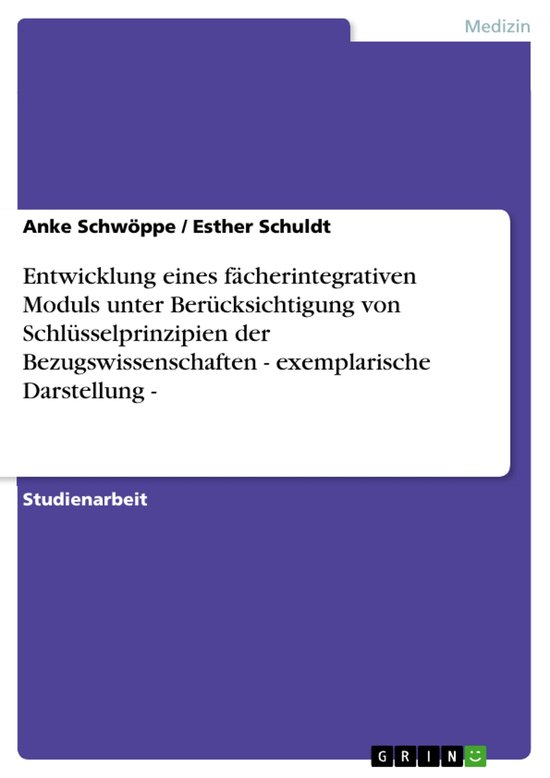 Entwicklung eines fächerintegrativen Moduls unter Berücksi ... - cover