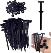 EXCITAT 100 stuks - Gerolde kabelbinders - Zelfborgende kabelbinders - met pinnen en knoppen - Geschikt voor huis, tuin, kantoor en voertuigen