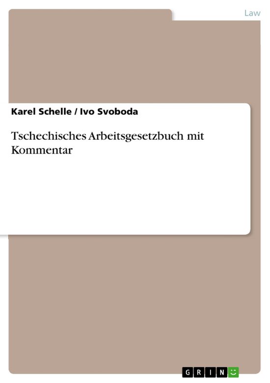 Tschechisches Arbeitsgesetzbuch mit Kommentar - cover