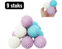 9 stuks - Drogerballen - Wasbollen - Wasdrogerbal - Wasbol Reinigingsballen - Anti-Kluwen Kleding Beschermers - Egel Ontwerp Wasmachine Ballen voor Beter Wassen