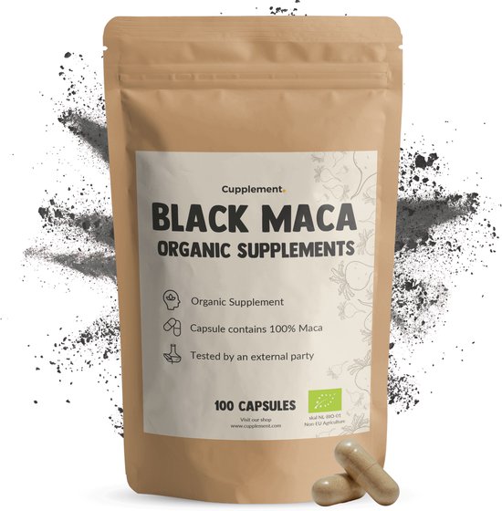 Cupplement Zwarte Maca 500 mg Biologisch 100 Capsules - Testosteron