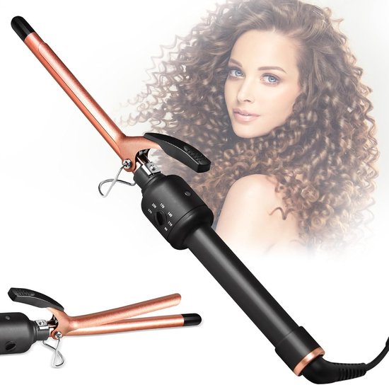 Mini fer à boucler 13 mm - Revêtement céramique PTC - Chauffage rapide 80-230 °C - Convient aux Cheveux fins et courts - Antistatique