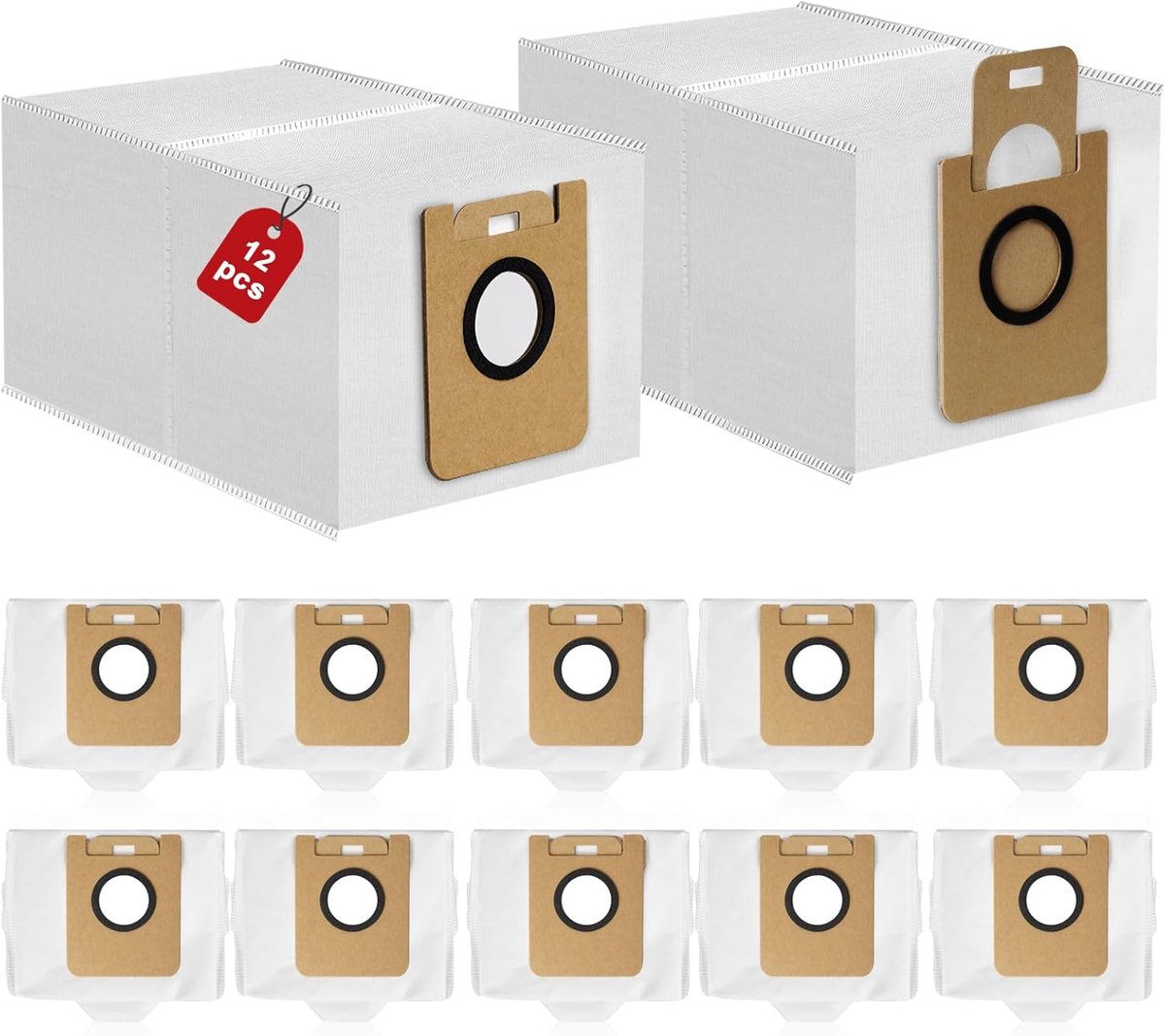 12 stuks stofzakken geschikt voor met Dreame D10 Plus / D10s Plus / Z10 Pro / L10 PLUS stofzuigerrobot - Stofzuigerzakken - 3L grote capaciteit stofzuigerzakken, reserveonderdelen, accessoireset