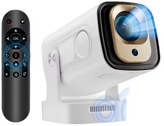 Mini Beamer HY310 Full HD 1080p Draadloos Android 11 WiFi Bluetooth 5.4 350 ANSI Lumen Ingebouwde Accu