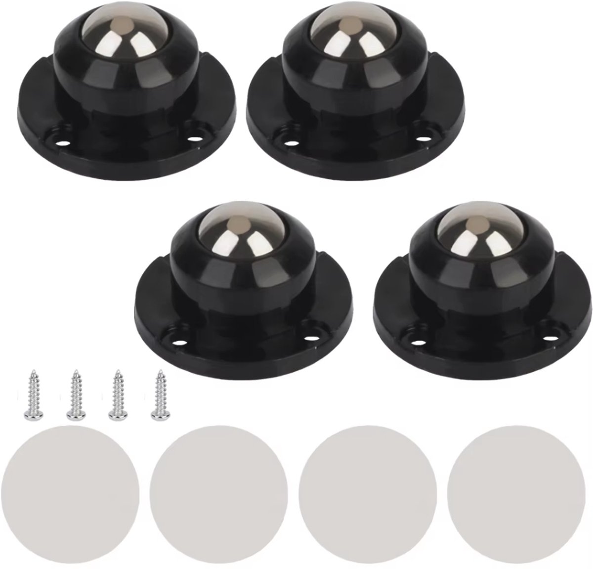Actie4you® - Zelfklevende wielen - Meubelwielen – Zwenkwielen – Universeel – 100KG Draagkracht - Verschuiven van meubels - Zwart (SET VAN 4)