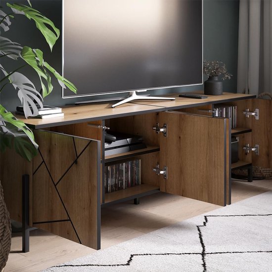 Tv Meubel ORO MDF RTV135 2D 135x32x30 Zwart