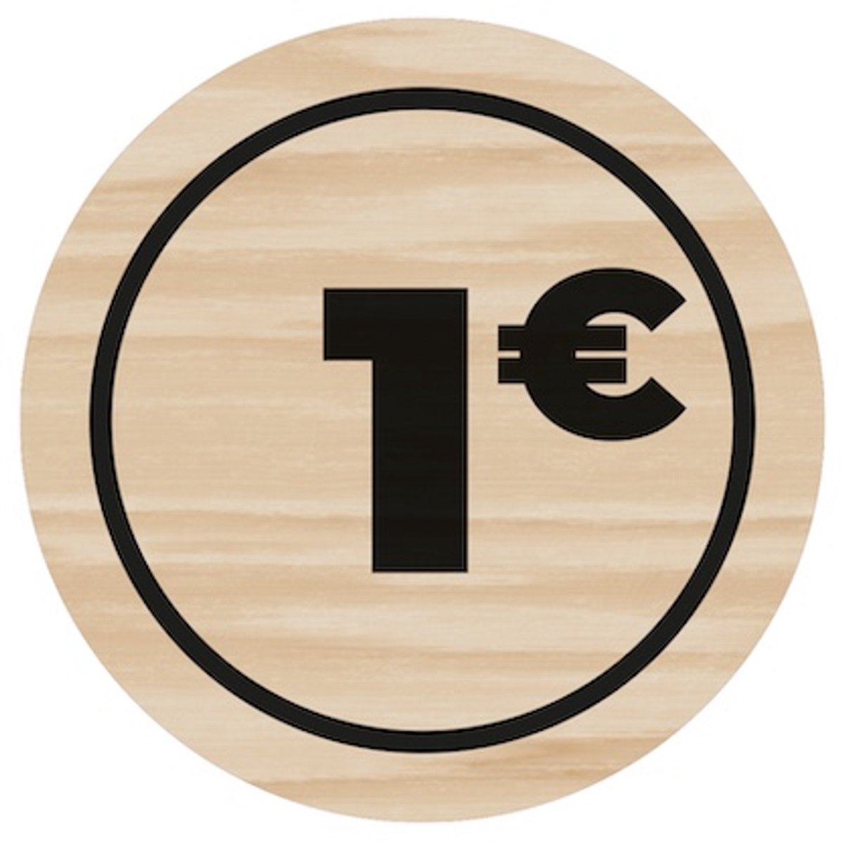 Houten Consumptie Munten | € 1 | 500 stuks