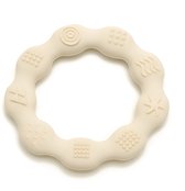 Norana Bijtring - Siliconen Bijtring Baby - kinderspeelgoed - Veilig Bijtspeelgoed - Verzachtend voor Tandjes Pijn - Duurzaam en BPA-vrij - Beige Rond
